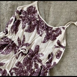 Purple wide leg sequin jumpsuit